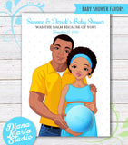 Eos Baby Shower Favors African American Co-ed Baby Shower Favor Card African American Couple-Personalized Digital Template