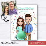 Bitmoji Couple Illustration Eos Baby Shower Favors, Customized Couple Portrait, Eos Balm Holder