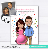 Bitmoji Couple Illustration Eos Baby Shower Favors, Customized Couple Portrait, Eos Balm Holder