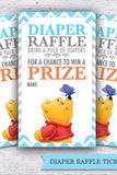 Diaper Raffle Tickets Winnie the Pooh Baby Shower Game Raffle Tickets- INSTANT DOWNLOAD
