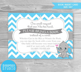 Baby Shower Book Insert - Elephant Boy Baby Shower Book Request - Bring a book instead of card - INSTANT DOWNLOAD