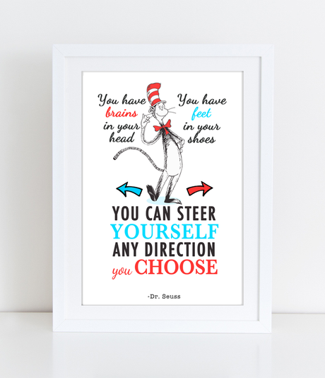 Dr Seuss Quote You can steer yourself any direction you choose- PDF DOWNLOAD