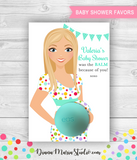 Eos Balm Holder Card Baby Shower Favors Mom to be in polka dots pattern dress - PRINTABLE CARD