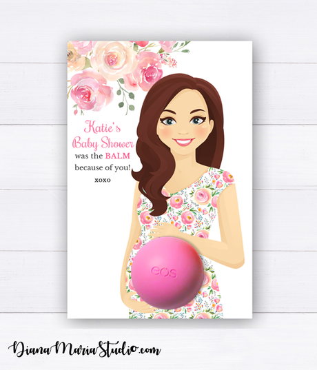 Baby Shower Favors Eos Balm Holder Floral Baby Shower Theme - PRINTABLE CARD