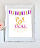 Girl Baby Shower Decorations - Welcome sign , Guest book sign, Favors sign - Tassel Pink Gold - INSTANT DOWNLOAD