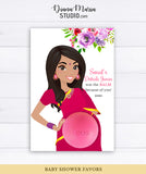 Indian Baby Shower Favors Eos Balm Holder - Indian pregnant woman sari - Dohale Jevan- PRINTABLE Card