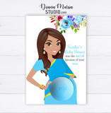Indian Baby Shower Favors Eos Balm Holder - Indian pregnant woman sari - Dohale Jevan- PRINTABLE Card