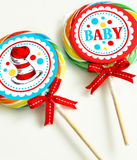Dr Seuss Cat in the Hat Cupcake Toppers-Lollipop stickers - INSTANT DOWNLOAD