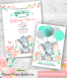 Elephant Eos Balm Holder, Eos Baby Shower Favors, Purple floral watercolor baby shower PRINTABLE PDF