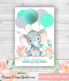 Elephant Eos Balm Holder, Eos Baby Shower Favors, Purple floral watercolor baby shower PRINTABLE PDF