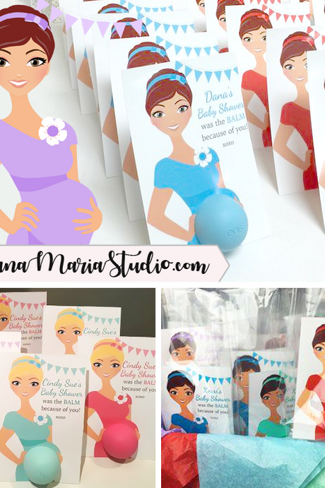 Eos Baby Shower Favors Pregnant Mom-to-be Eos Balm Holder - PRINTABLE CARD