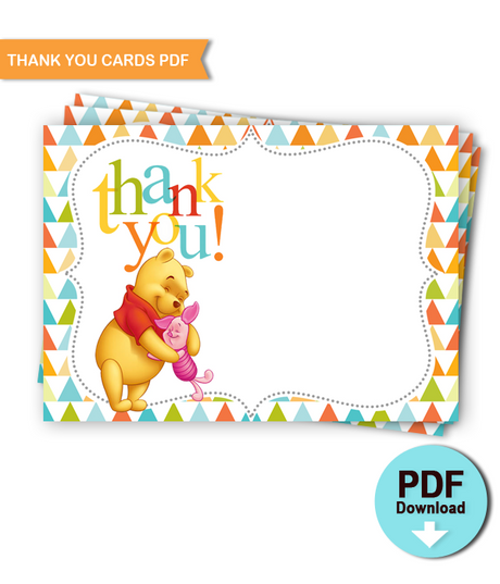 Printable Thank you Cards Winnie the Pooh Baby Shower - INSTANT DOWNLOAD