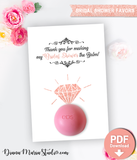 Rose Gold Ring Balm Holder - Eos Bridal Shower Favors - Rose Gold Bridal Shower Gifts - Engagement ring - DIY Favors -PRINTABLE PDF