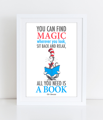 Dr Seuss Quote You can find magic Nursery Wall Art Quote - PDF DOWNLOAD