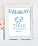Printable Boy Baby Shower Signs - Welcome sign , Guest book sign, Favors sign - Tassel Blue, Silver - INSTANT DOWNLOAD