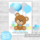 Teddy Bear Favors Eos Lip Balm Holder Boy Baby Shower Favors - PRINTABLE PDF
