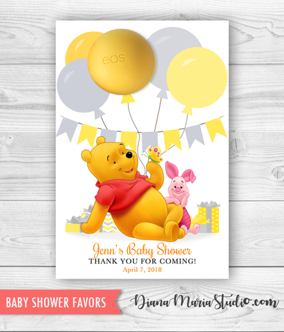 Winnie the Pooh Eos Lip Balm Holder Baby Shower Winnie Favors - PRINTABLE PDF