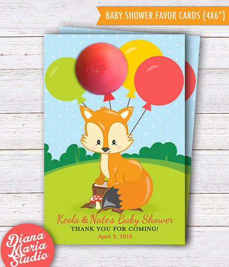 Fox EOS Baby Shower Favors - Mr Fox or Miss Foxy Baby Shower Theme Woodland - PRINTABLE TEMPLATE